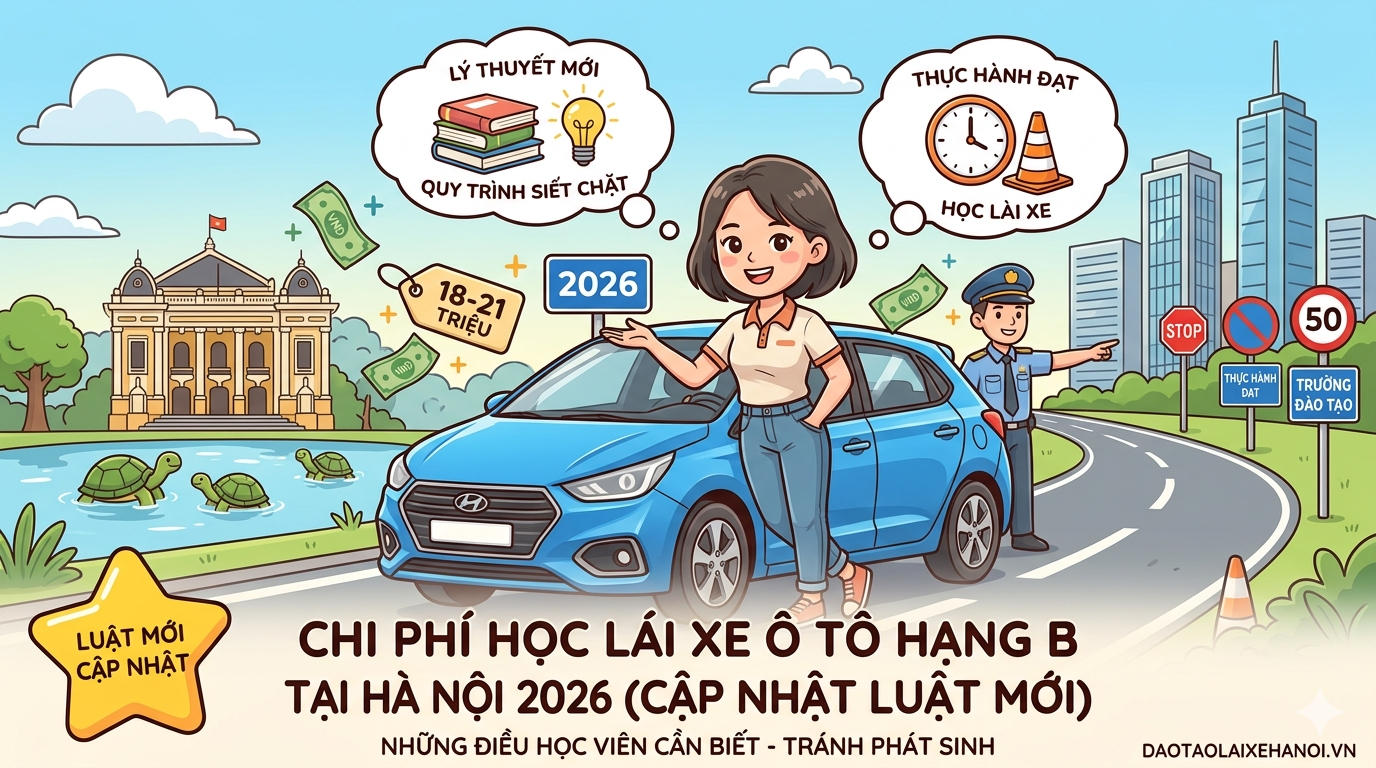 Chi Phí Học Lái Xe Ô Tô Hạng B Tại Hà Nội Năm 2026 – Cập Nhật Luật Mới Và Những Điều Học Viên Cần Biết