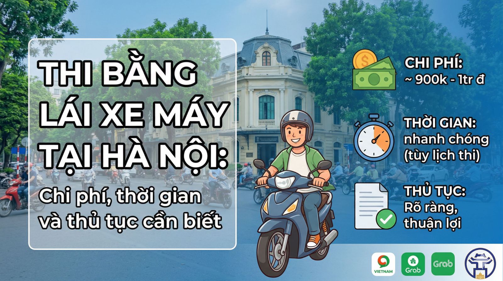 Thi bằng lái xe máy tại Hà Nội: Chi phí bao nhiêu, mất bao lâu, có nhanh không?
