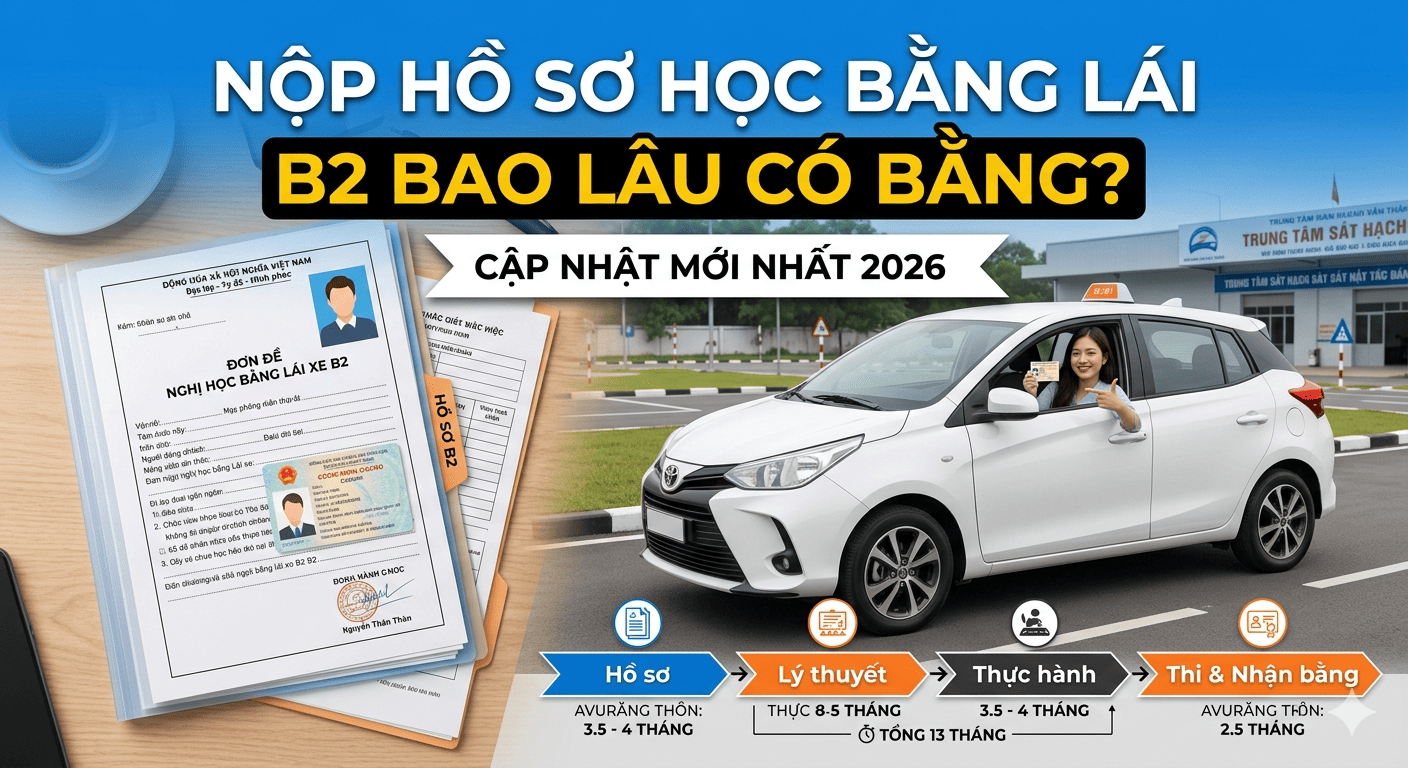 Nộp hồ sơ học bằng lái B2 bao lâu có bằng? Cập nhật 2026
