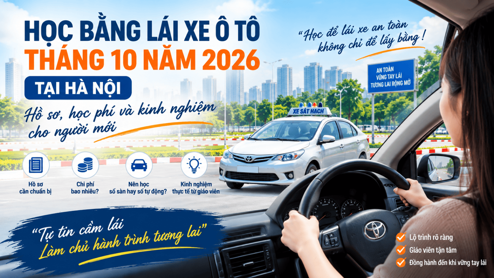 Học bằng lái xe ô tô tháng 10 năm 2026 tại Hà Nội